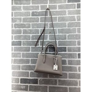Kate Spade New York Taupe Pebbled Leather Satchel Crossbody Bag Pink Interior